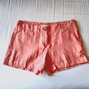 LOFT Coral Women's Linen Blend Shorts